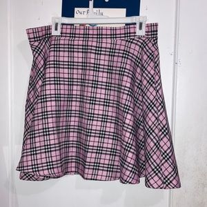 Pink plaid skirt